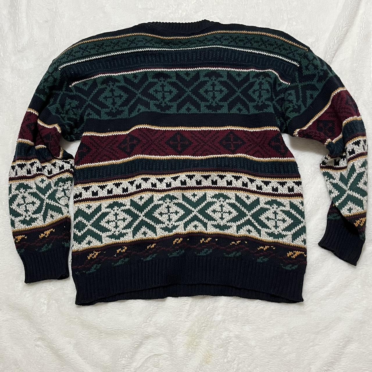 Vintage 90s Aesthetic Patterned Knitted Made in USA... - Depop