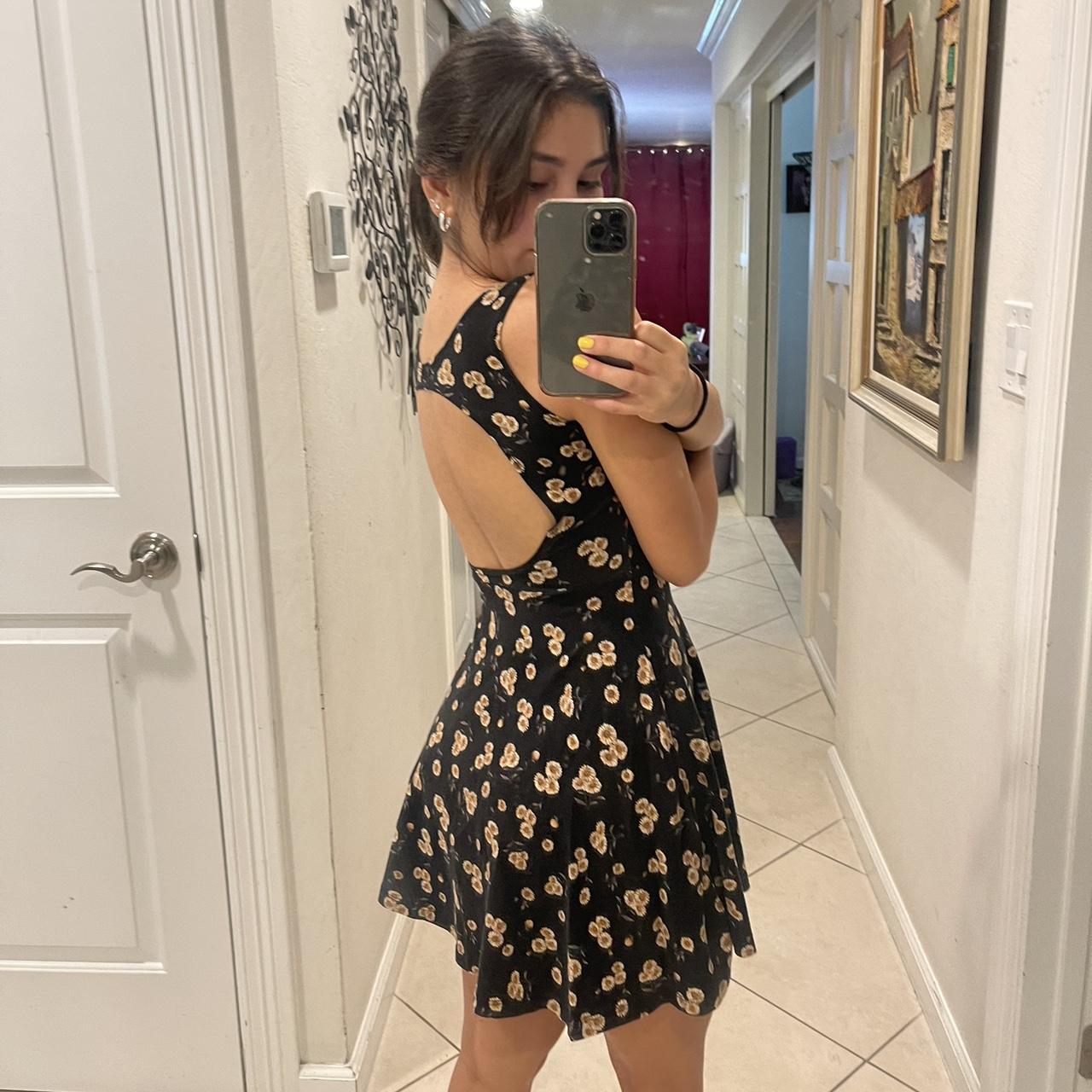 Brandy Melville Black Floral Dress, Has cute