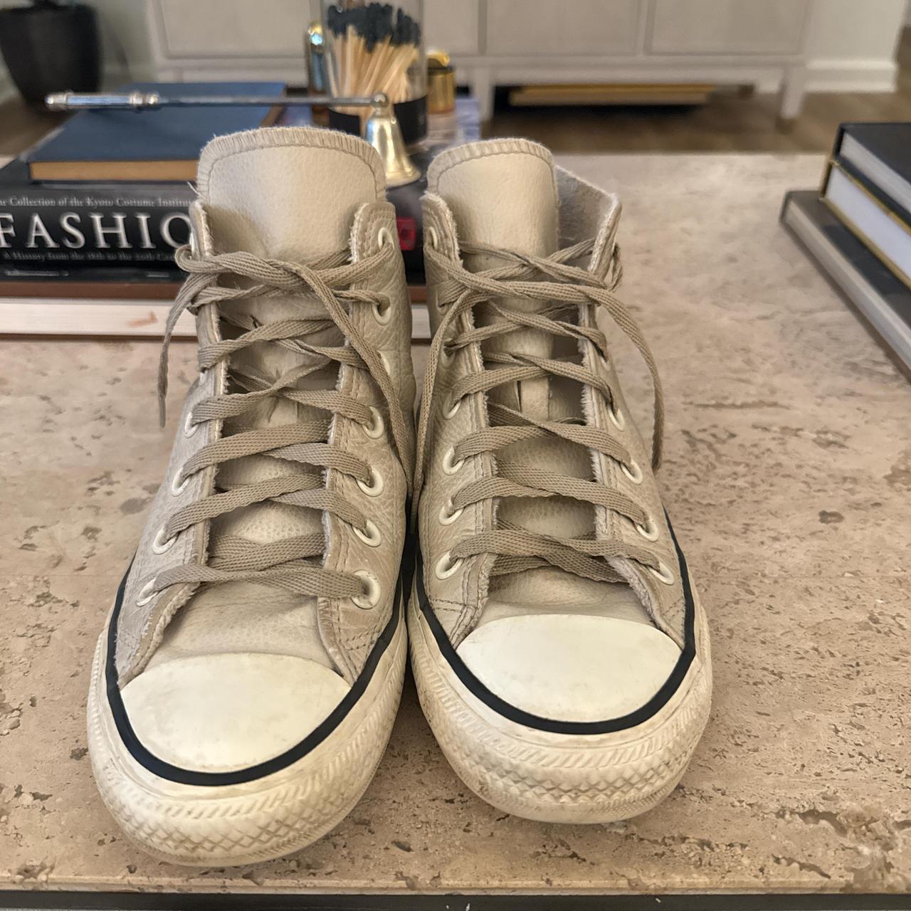 Converse Women's Sneakers Cream/Tan US – Cream all Leather