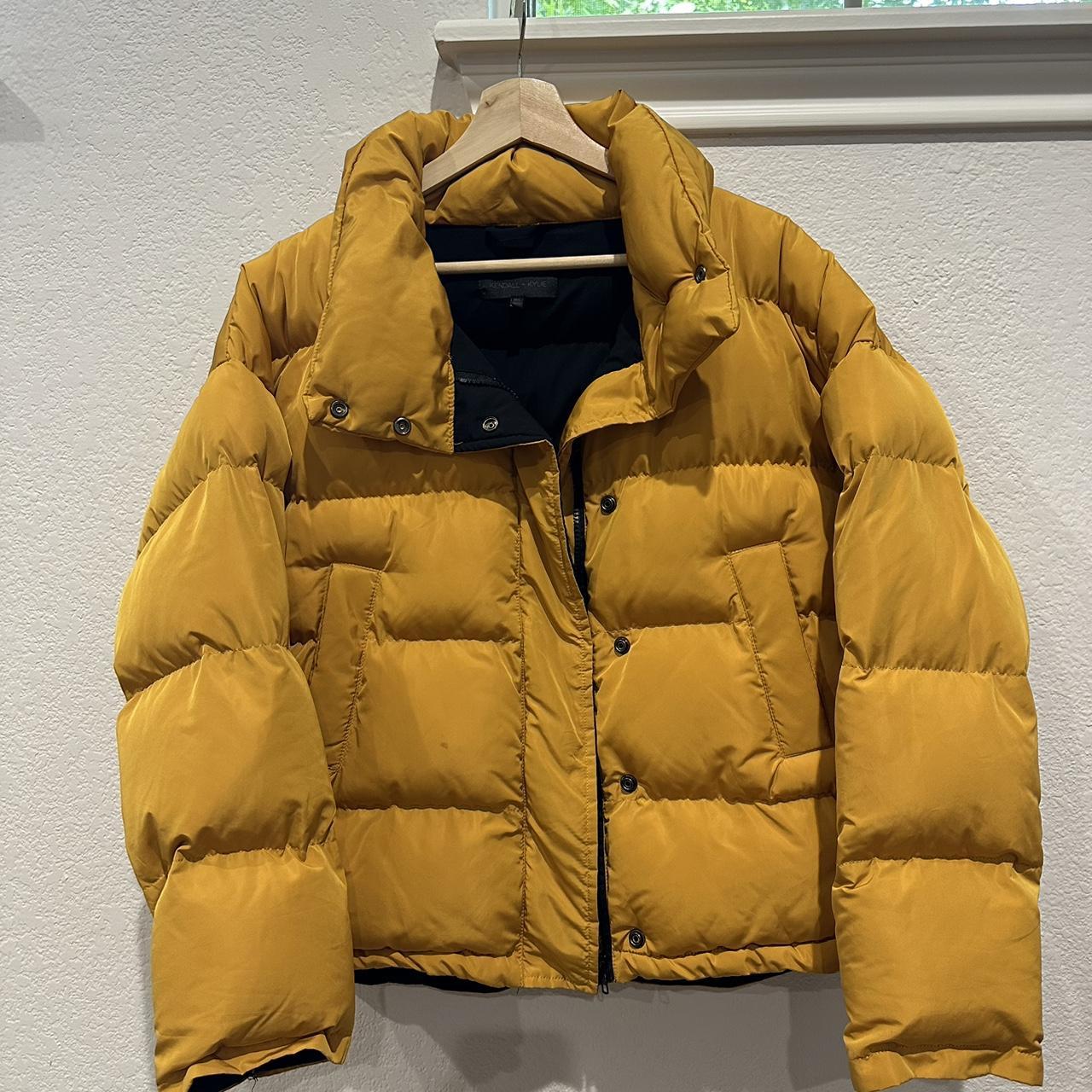 Kendall and Kylie yellow puffer jacket! Super warm... - Depop