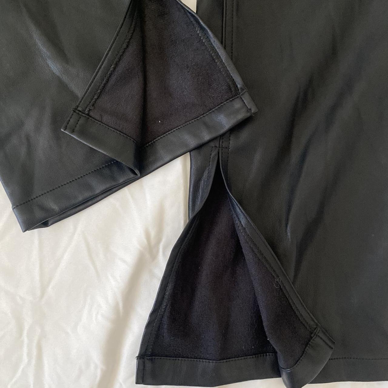 black leather flare pants - zara #zara #black... - Depop