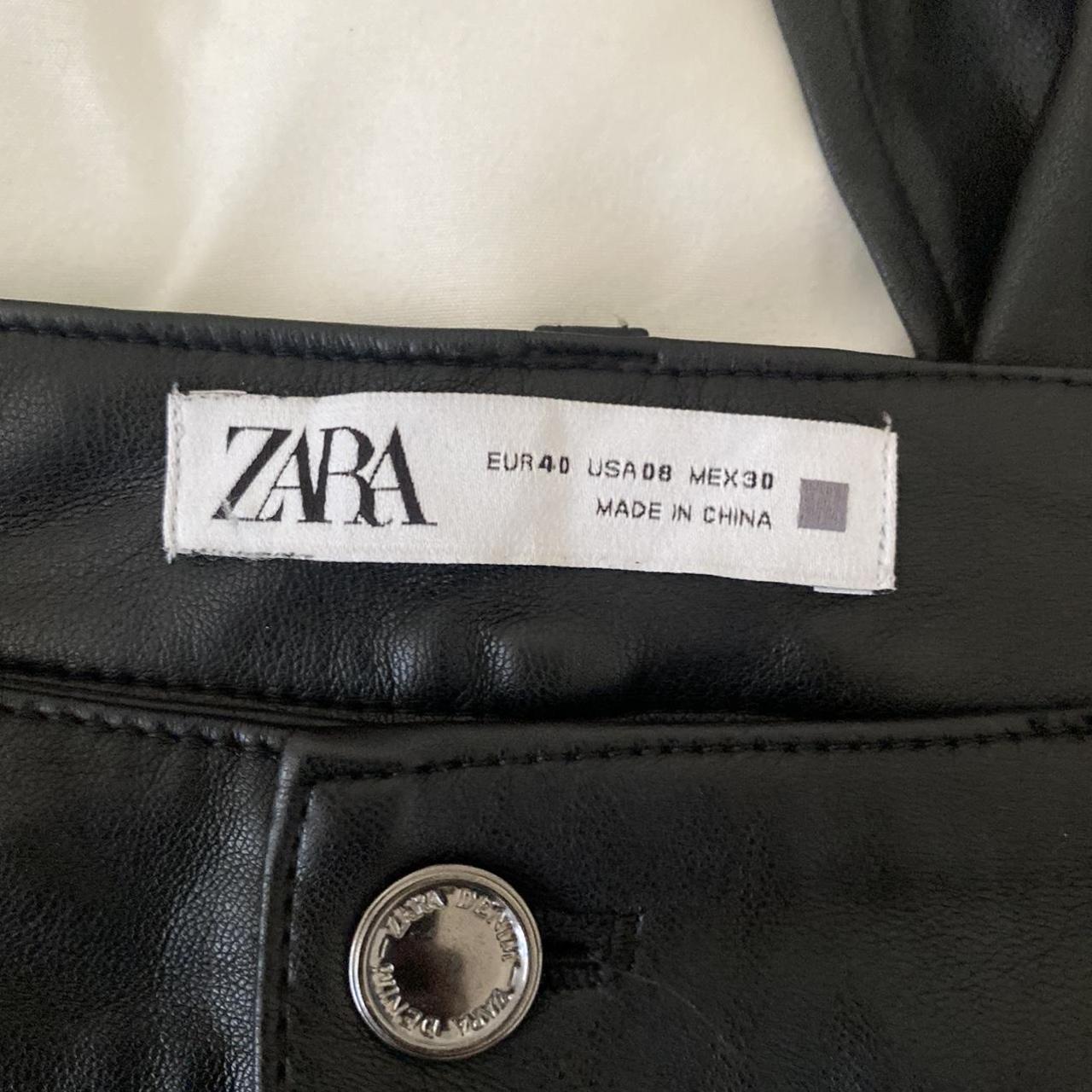 black leather flare pants - zara #zara #black... - Depop