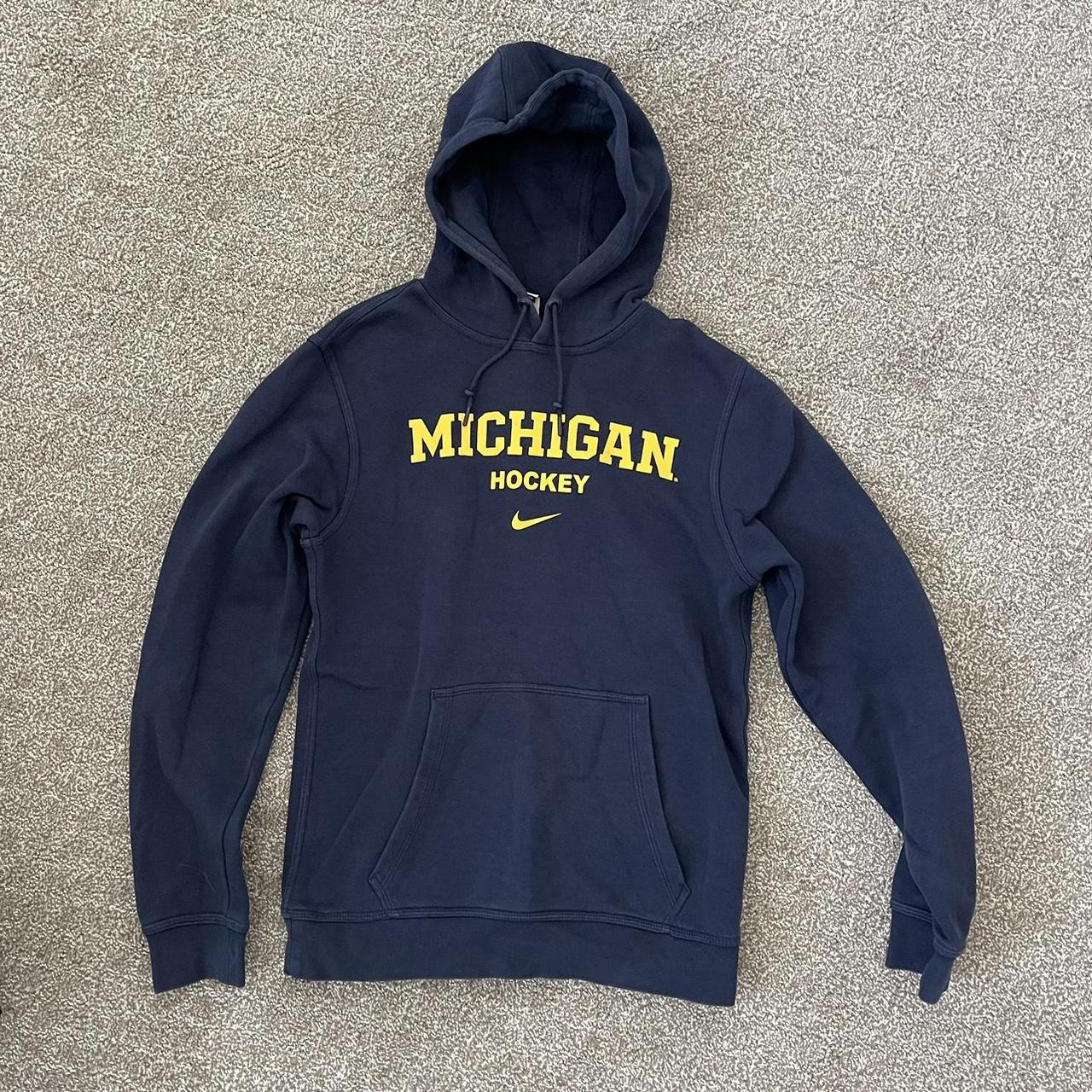 Nike UoM Michigan Umich Ice Hockey Hoodie Size Man... - Depop