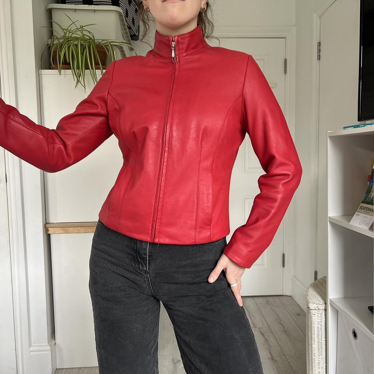 Lakeland Leather Women's Red Jacket | Depop