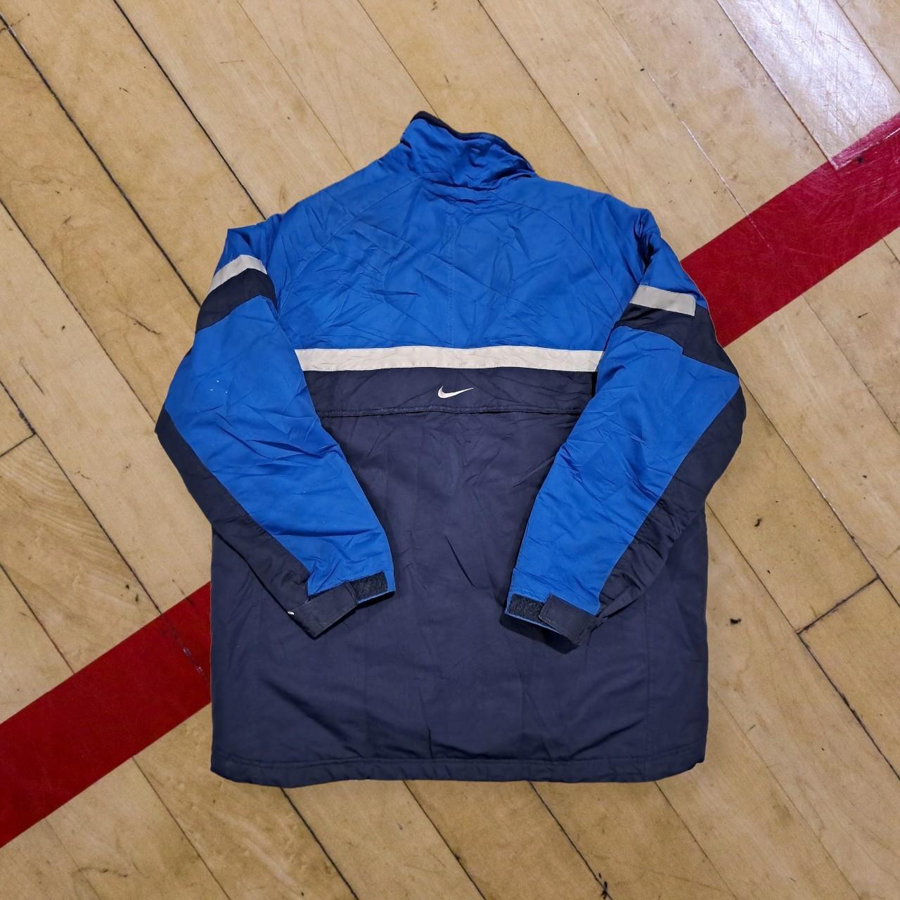 Vintage lightblue/Blue Nike zip + Velcro jacket /... - Depop