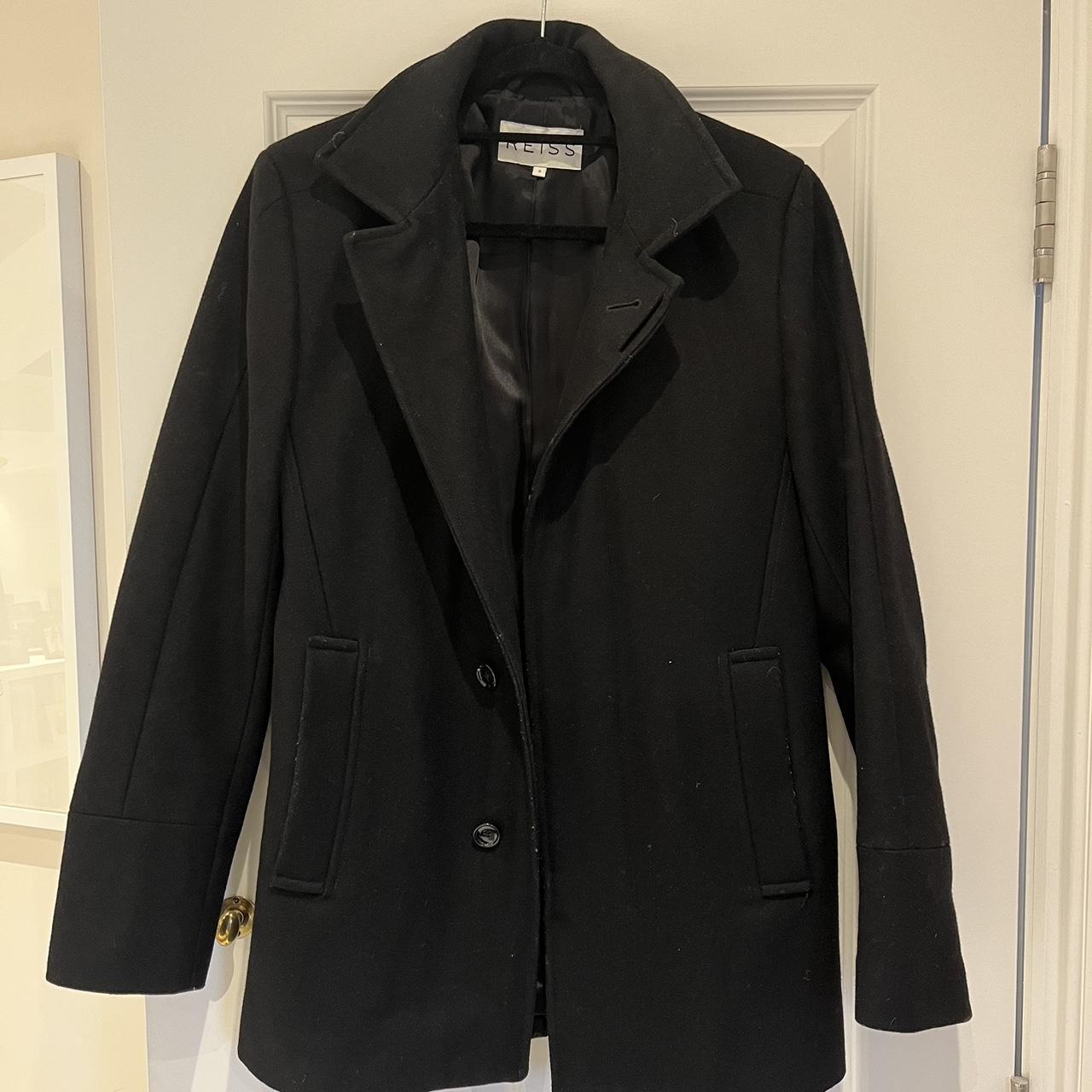 Black Reiss wool coat - Depop