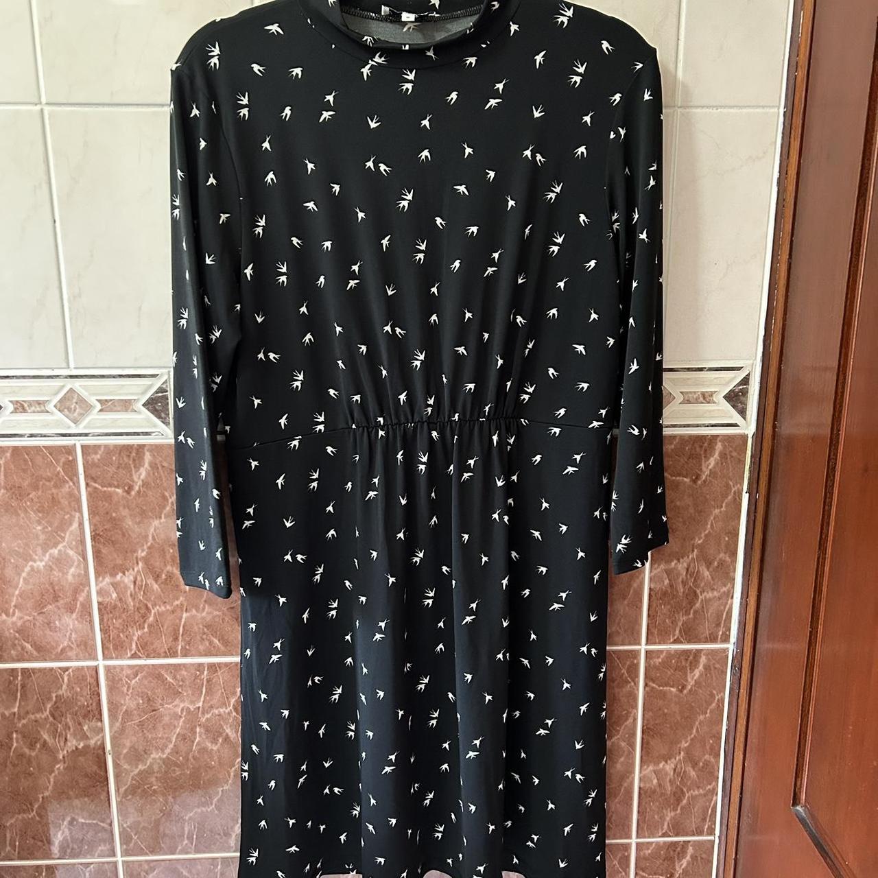 Warehouse Dress - Size 16. Black and white swallow... - Depop