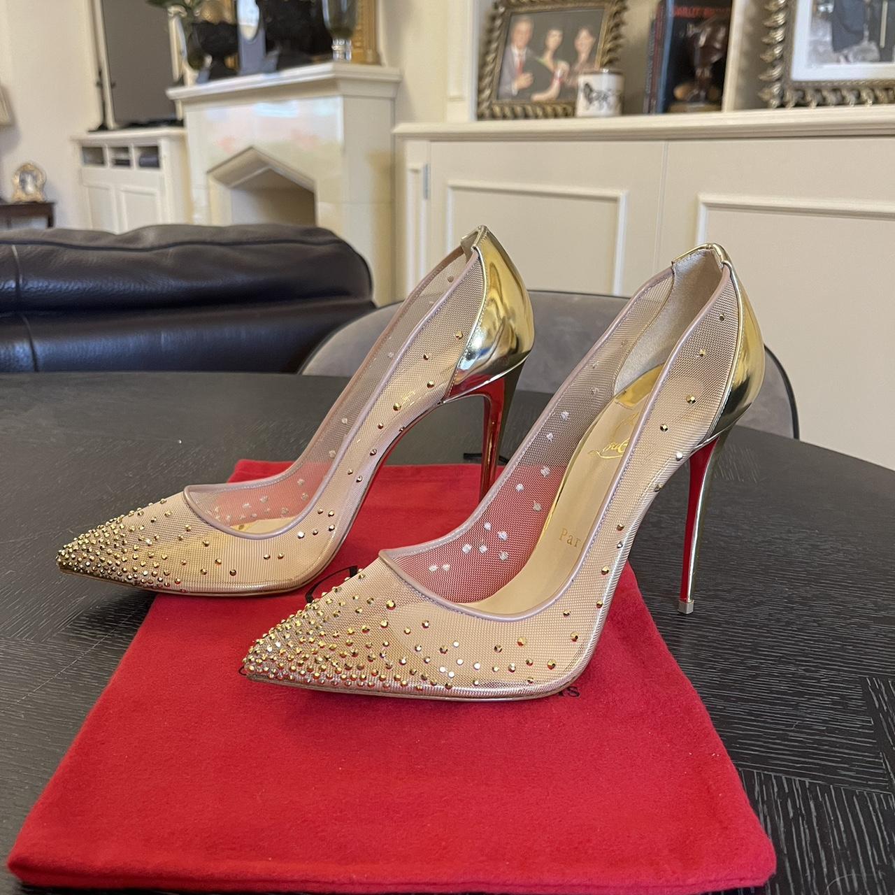 Christian Louboutin Follies Strass Heels Nude : r/Reps