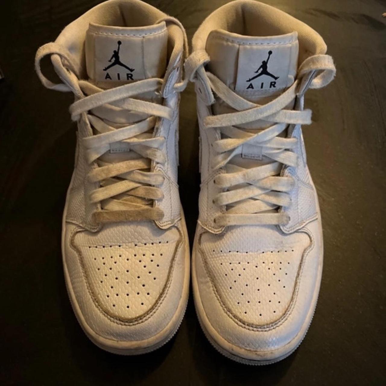 triple white jordan 1s