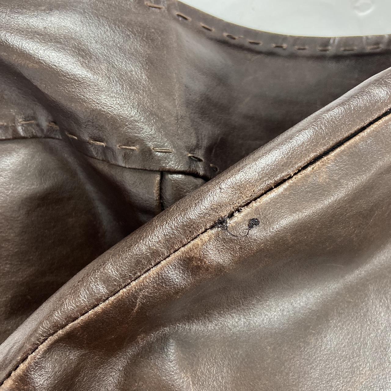 Brown leather monsoon midi skirt UK size 12 I'd Depop