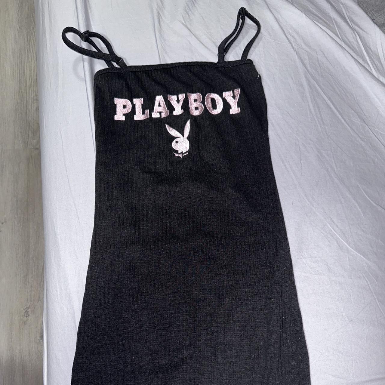 black and pink bodycon playboy dress!! size small... Depop