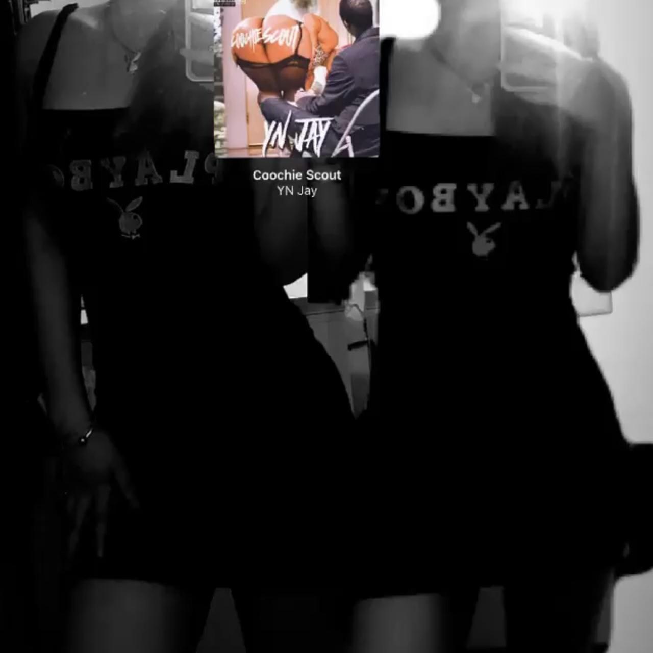 black and pink bodycon playboy dress!! size small... Depop