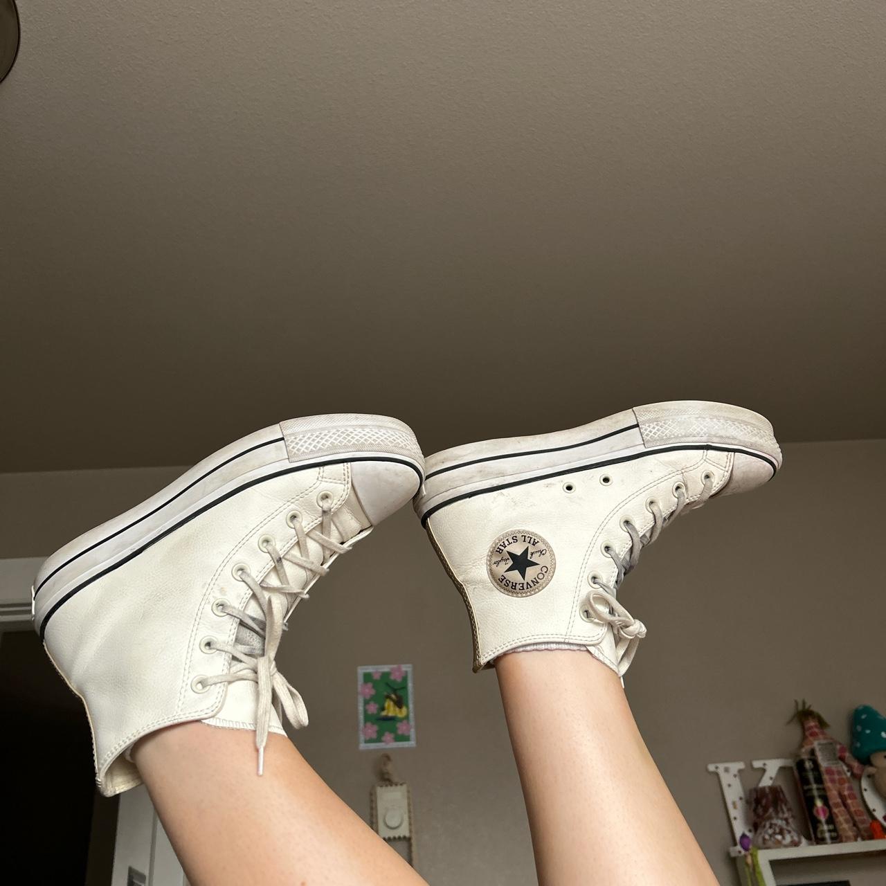 white and gold converse