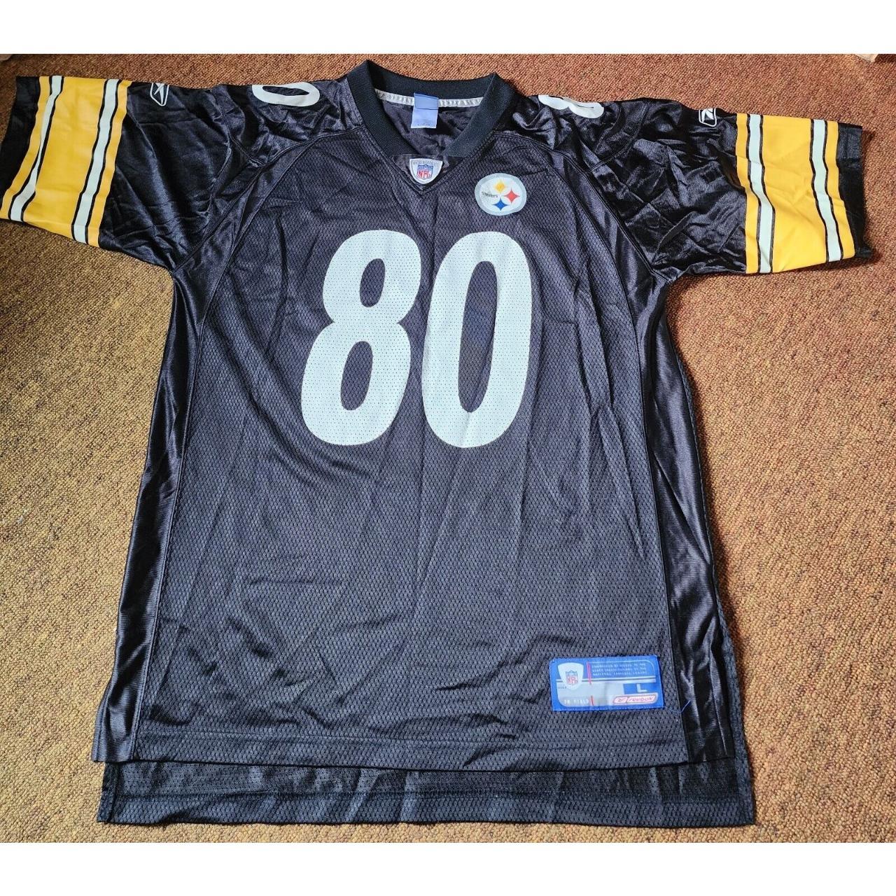 Plaxico Burress #80 Pittsburgh Steelers Reebok Men's Black Jersey Large