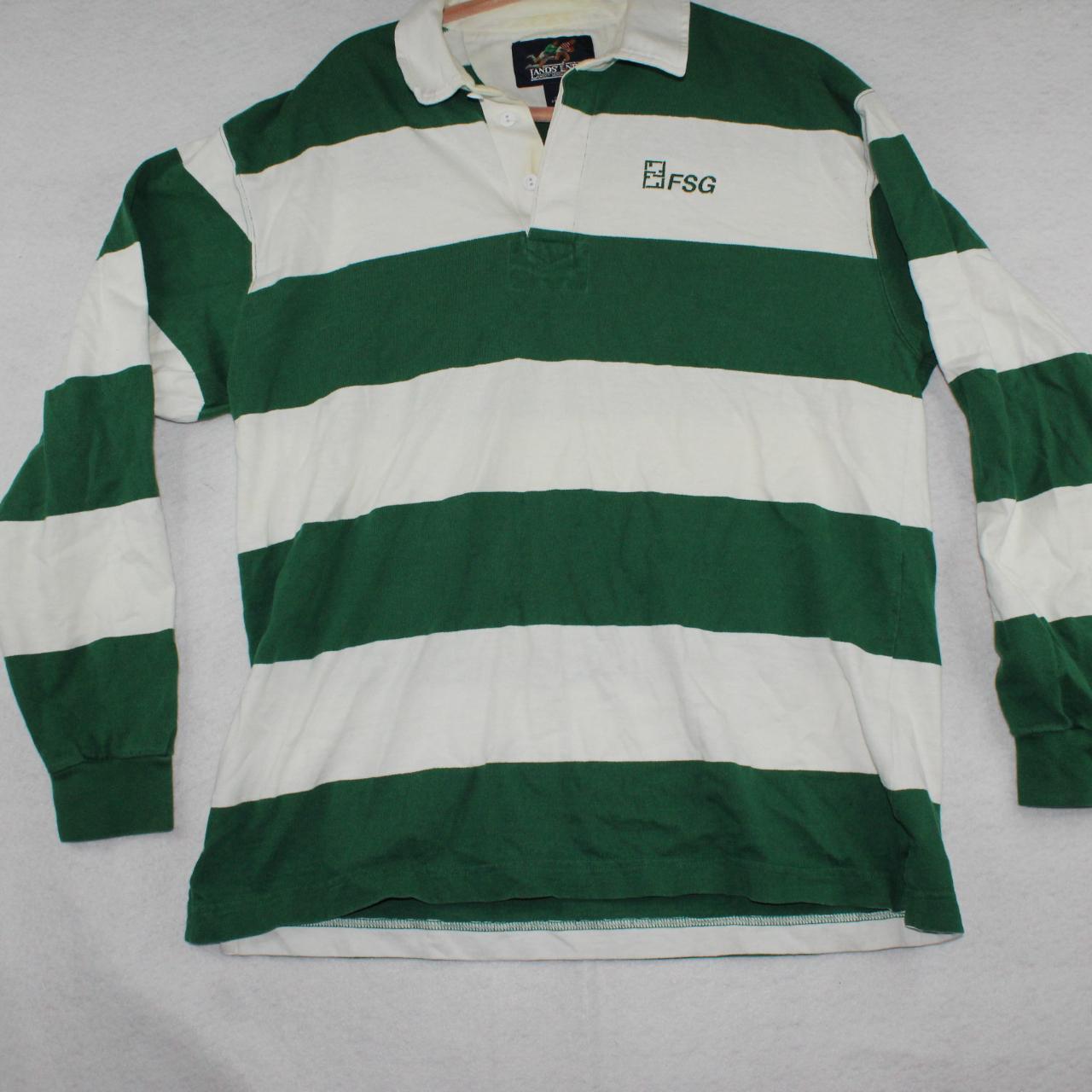This vintage Lands' End men's rugby shirt is a... Depop
