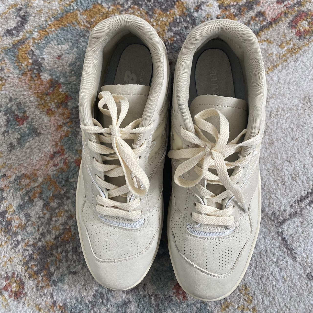 New Balance Men's Cream and White Trainers | Depop