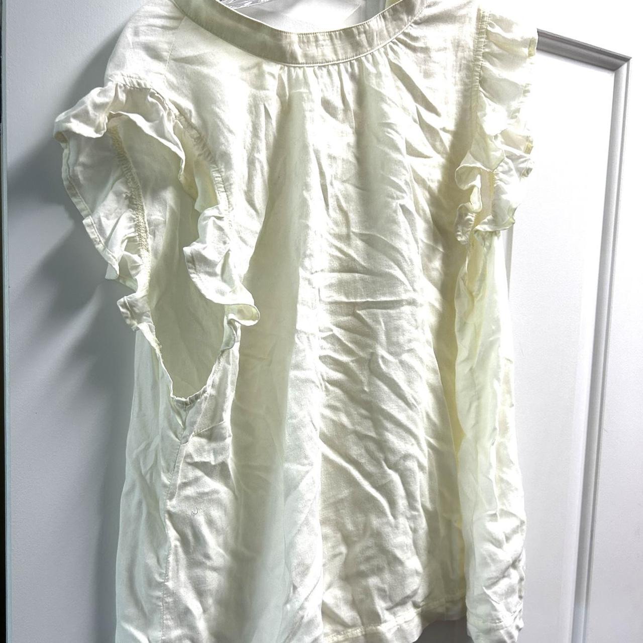 bella dahl light yellow ruffle sleeve tank, worn once - Depop