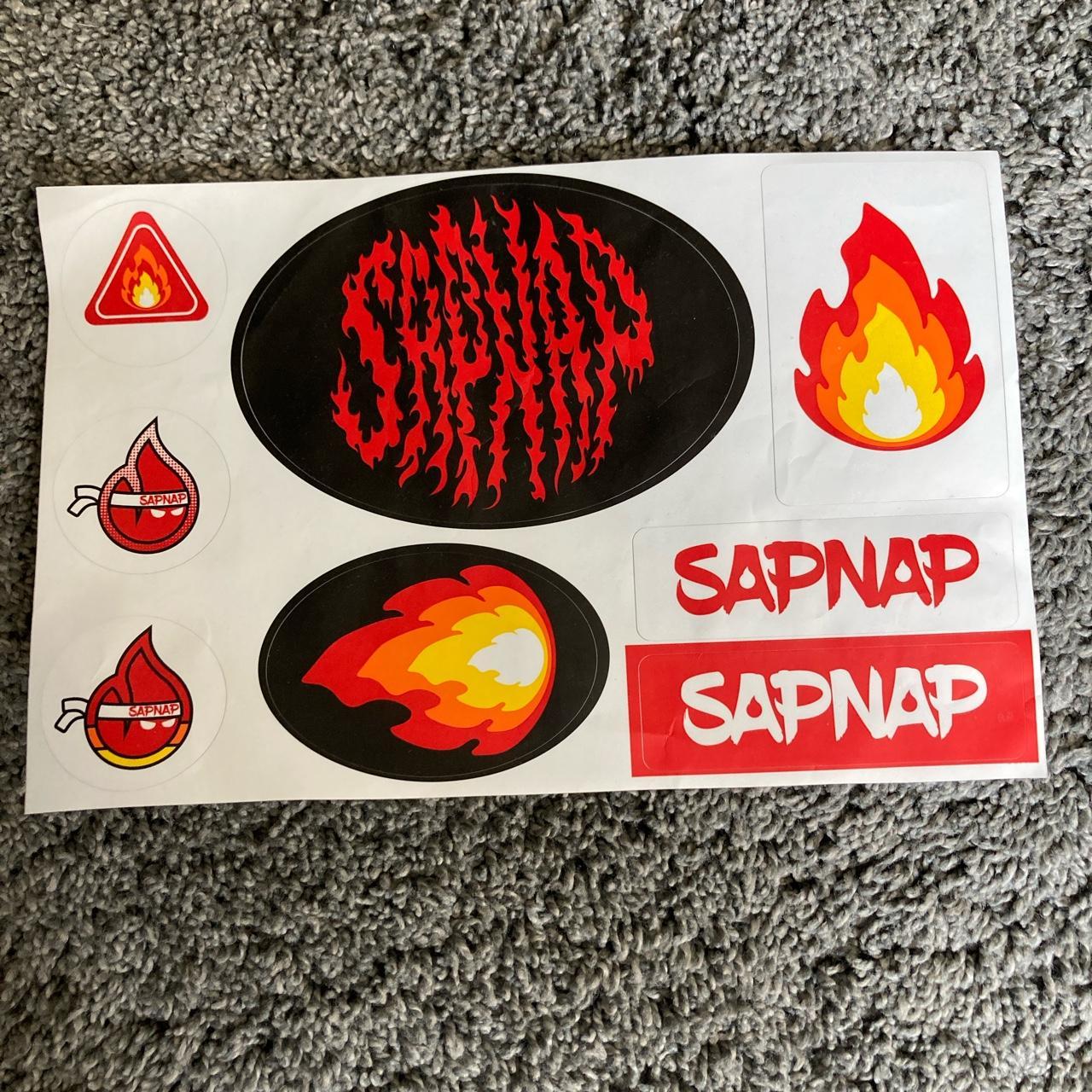 Limited edition Sapnap white flame name over hoodie. - Depop