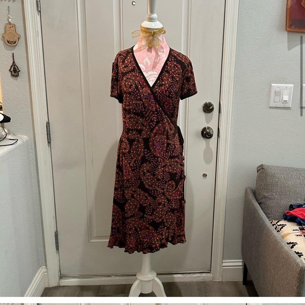 Apt. 9 Vintage Brown Floral Wrap Dress in Size. Depop