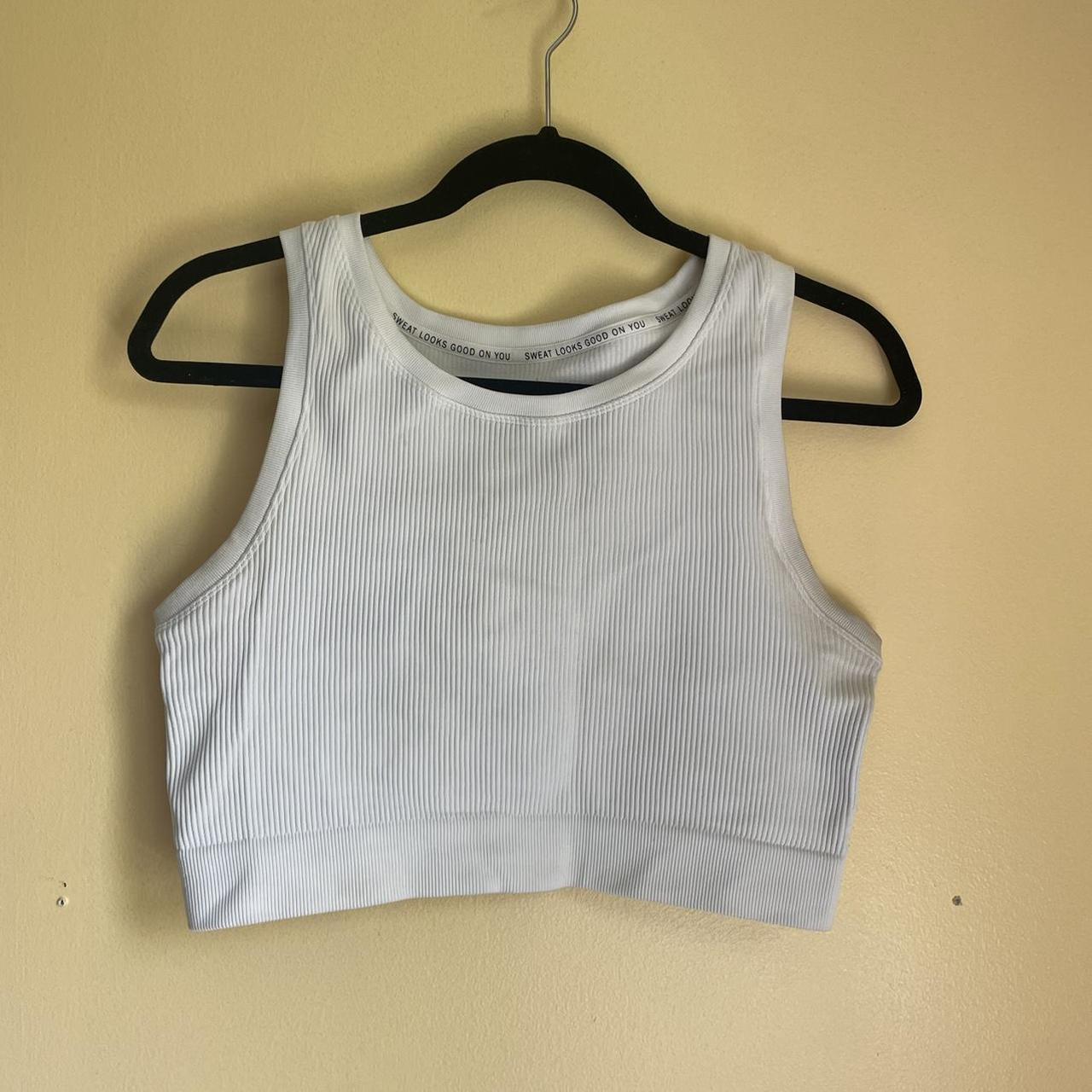 Aerie white workout top Slightly discolored - can... - Depop