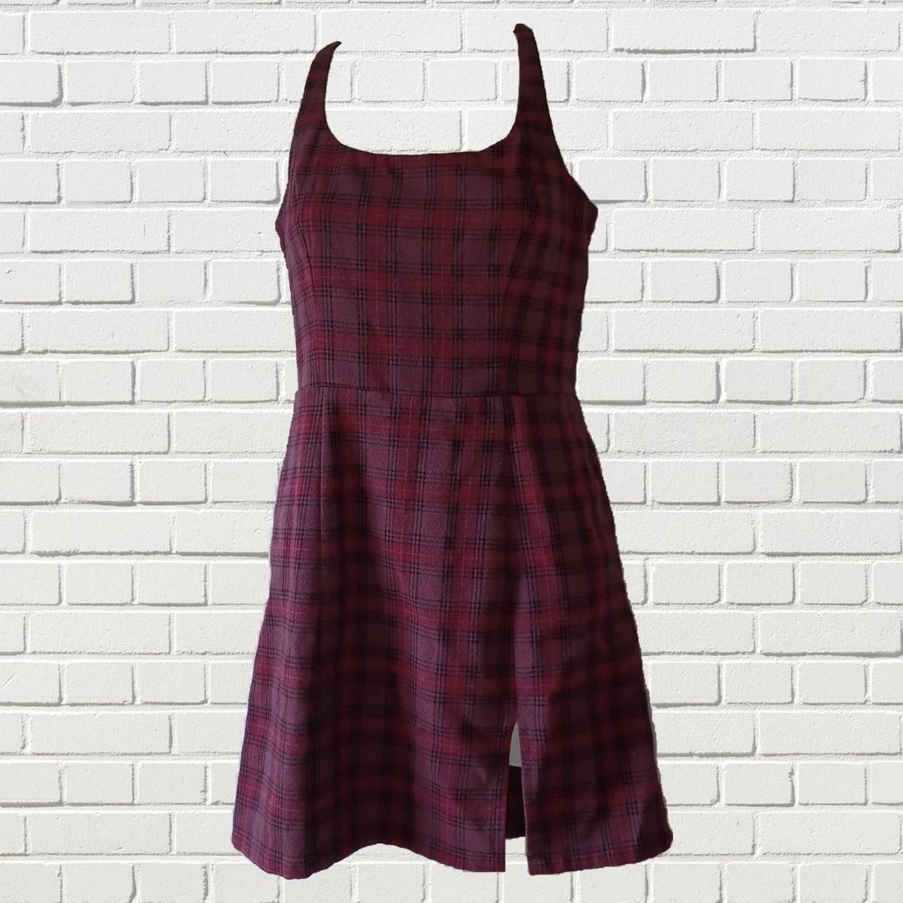 This listing is for a cute red plaid dress with