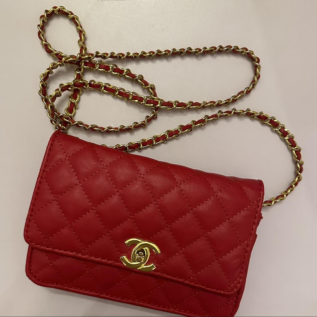 Chanel Women's Red Bag | Depop