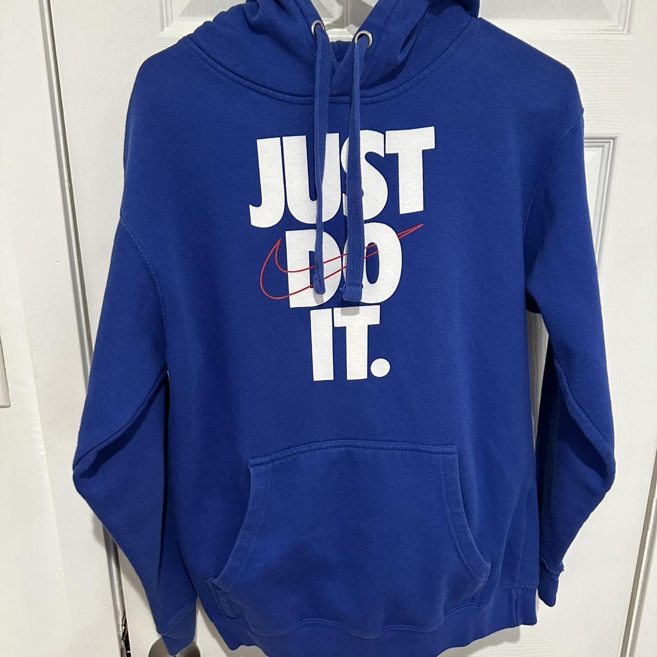 Nike just do it best sale blue hoodie