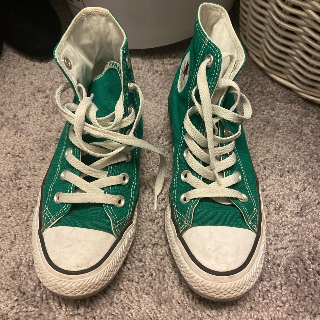 Green converse women’s size 6.5 men’s size 4.5.... - Depop