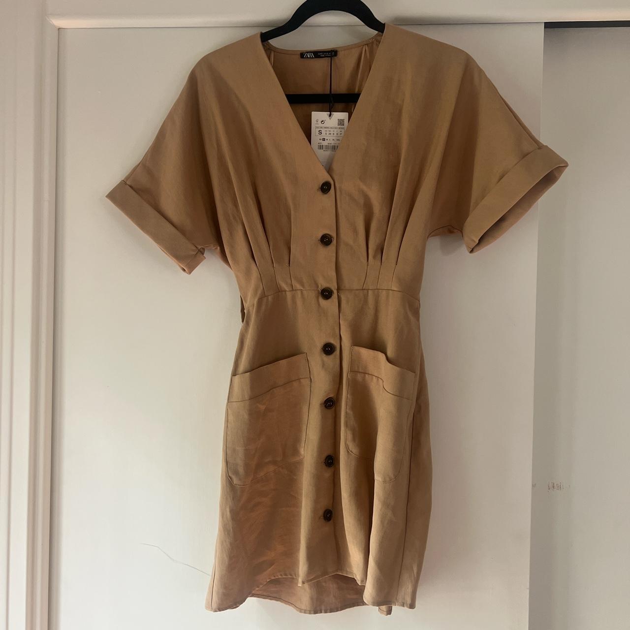 Zara button up dress best sale with pockets