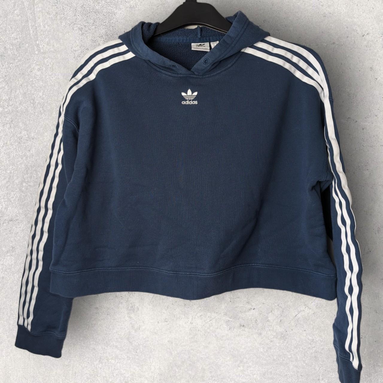 Adidas cropped hoodie mineral hot sale blue