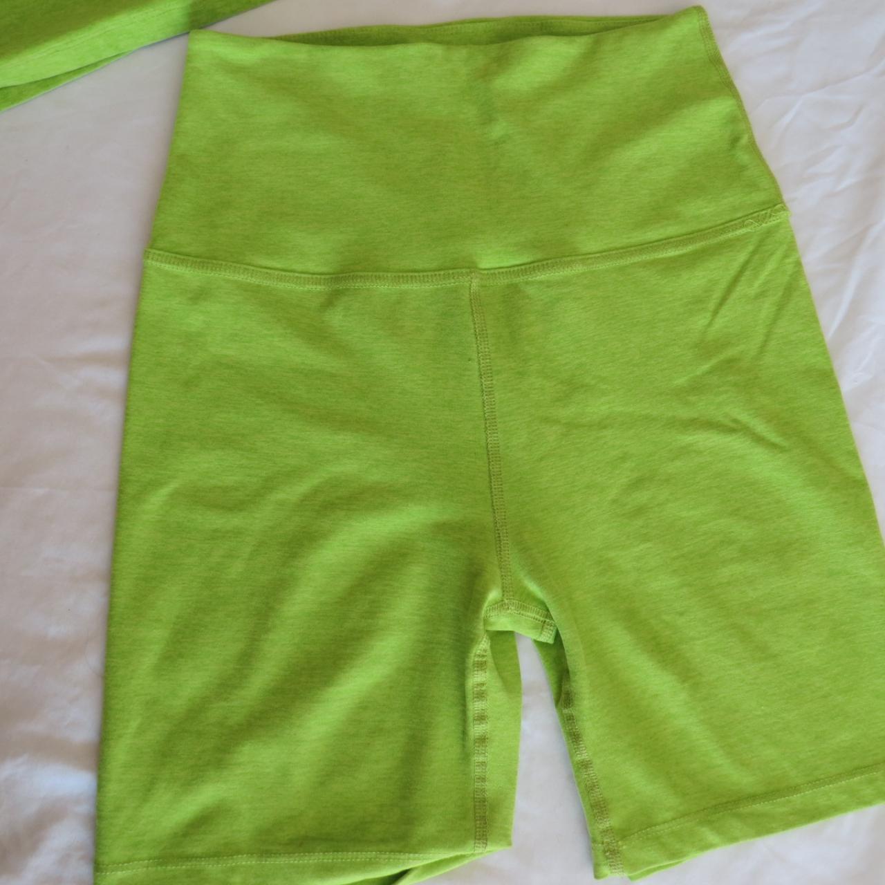 Beyond Yoga Biker Shorts Lime Green Spacedye High - Depop