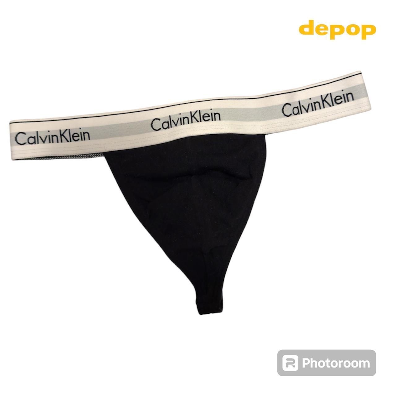 Black calvin-klein-thong - Depop