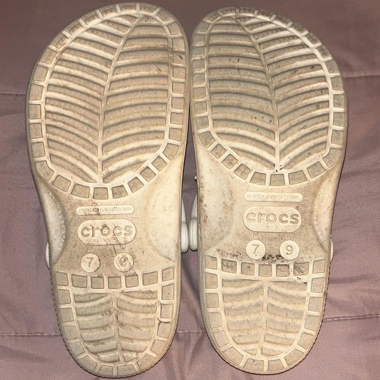 White regular crocs - Depop