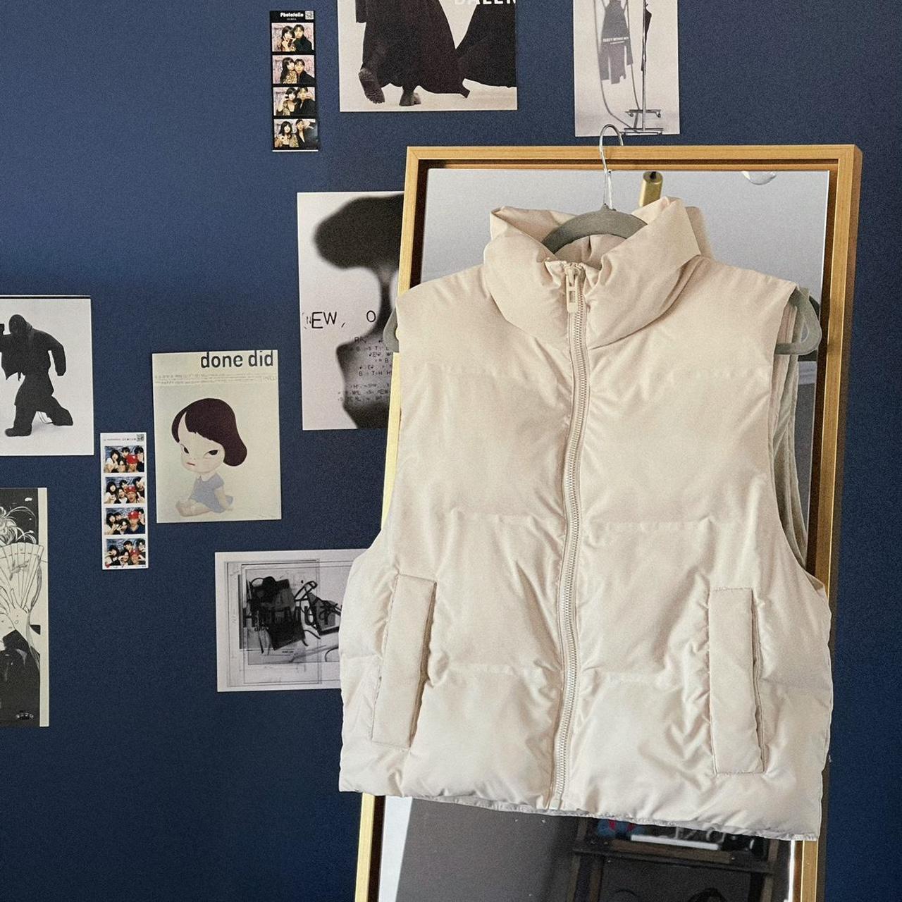 Cream Zara Padded Vest ZARA BEIGE PUFFER VEST SIZE MEDIUM, #puffer