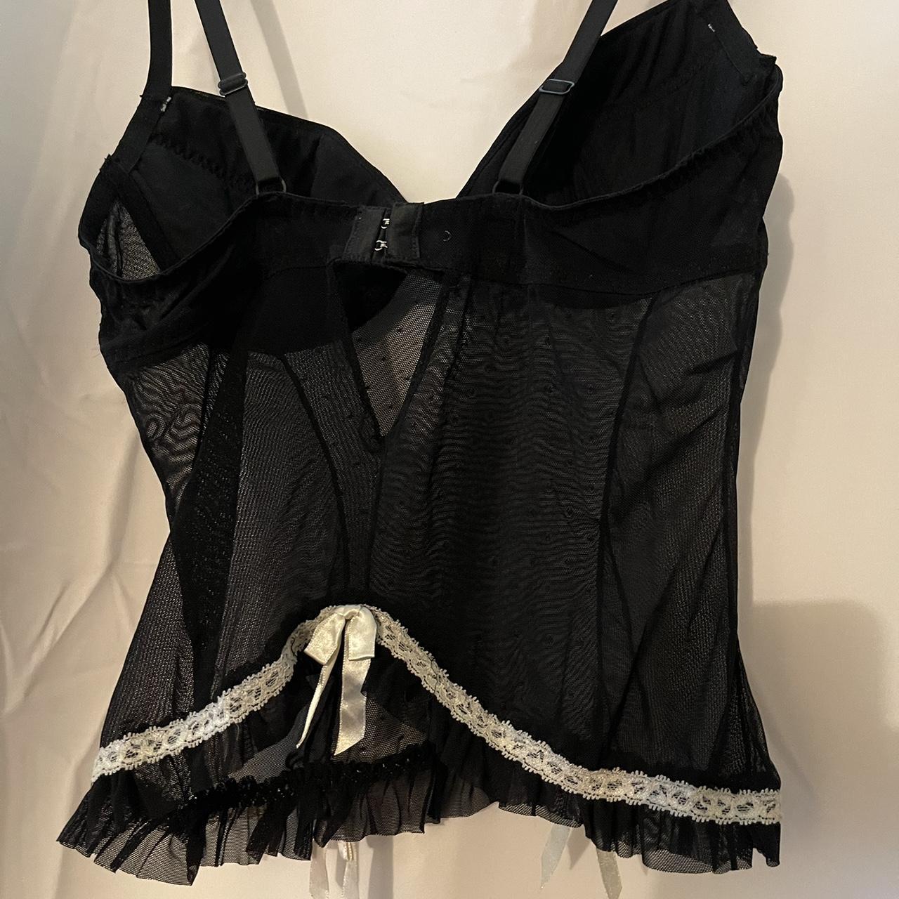 Black Windor lingerie top with little bows all... - Depop