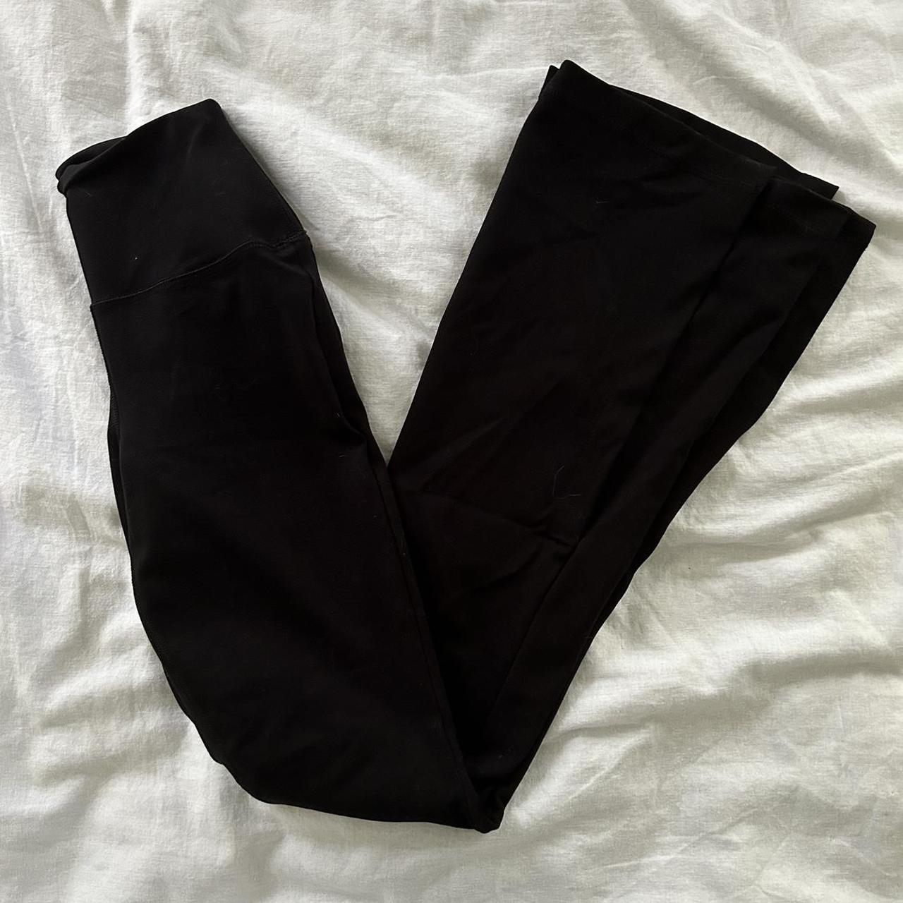 Flare yoga pants with calf slit from yogalicious... - Depop