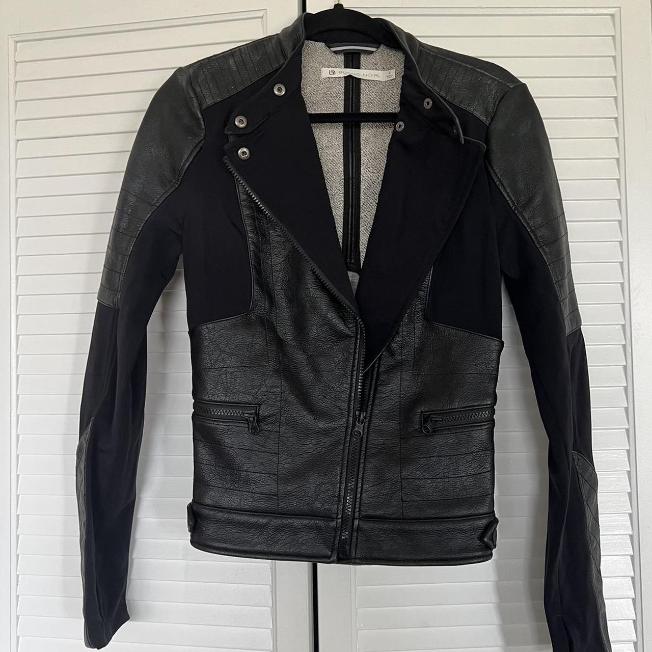 BLANC NOIR Faux Leather Moto Jacket Zip pockets Depop