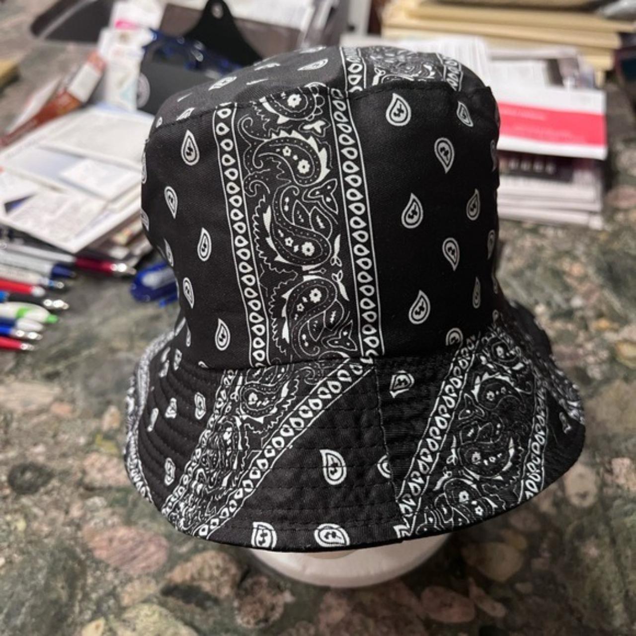 Like new black white paisley bucket... - Depop