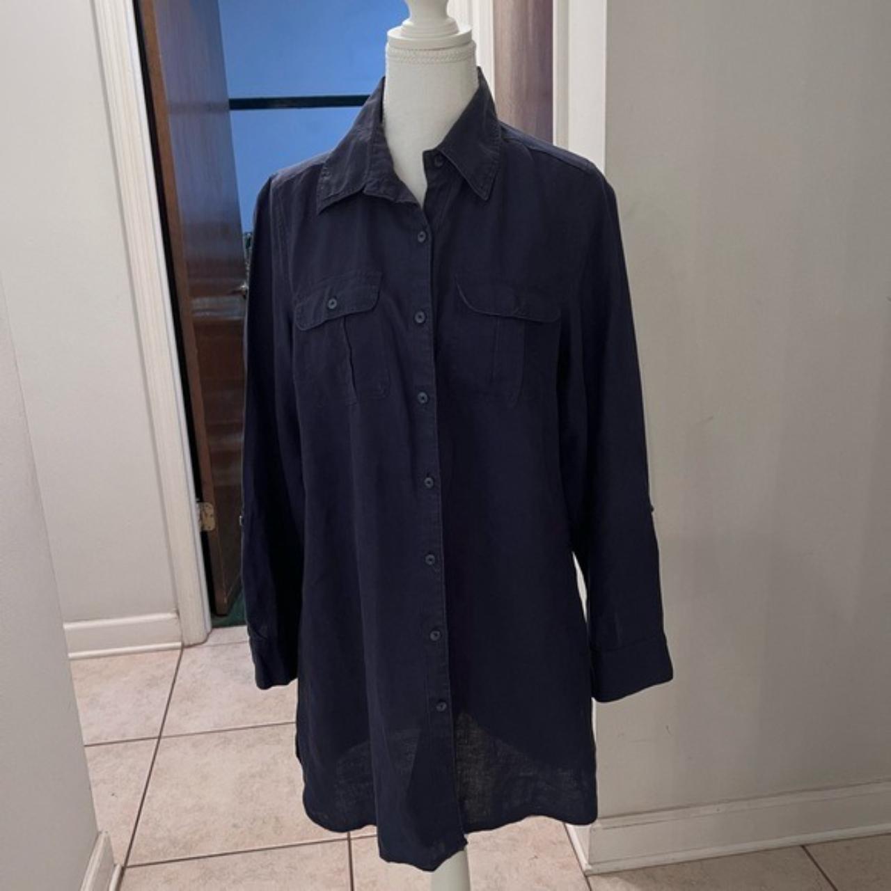 Like new tweeds 100% linen button down tunic... - Depop