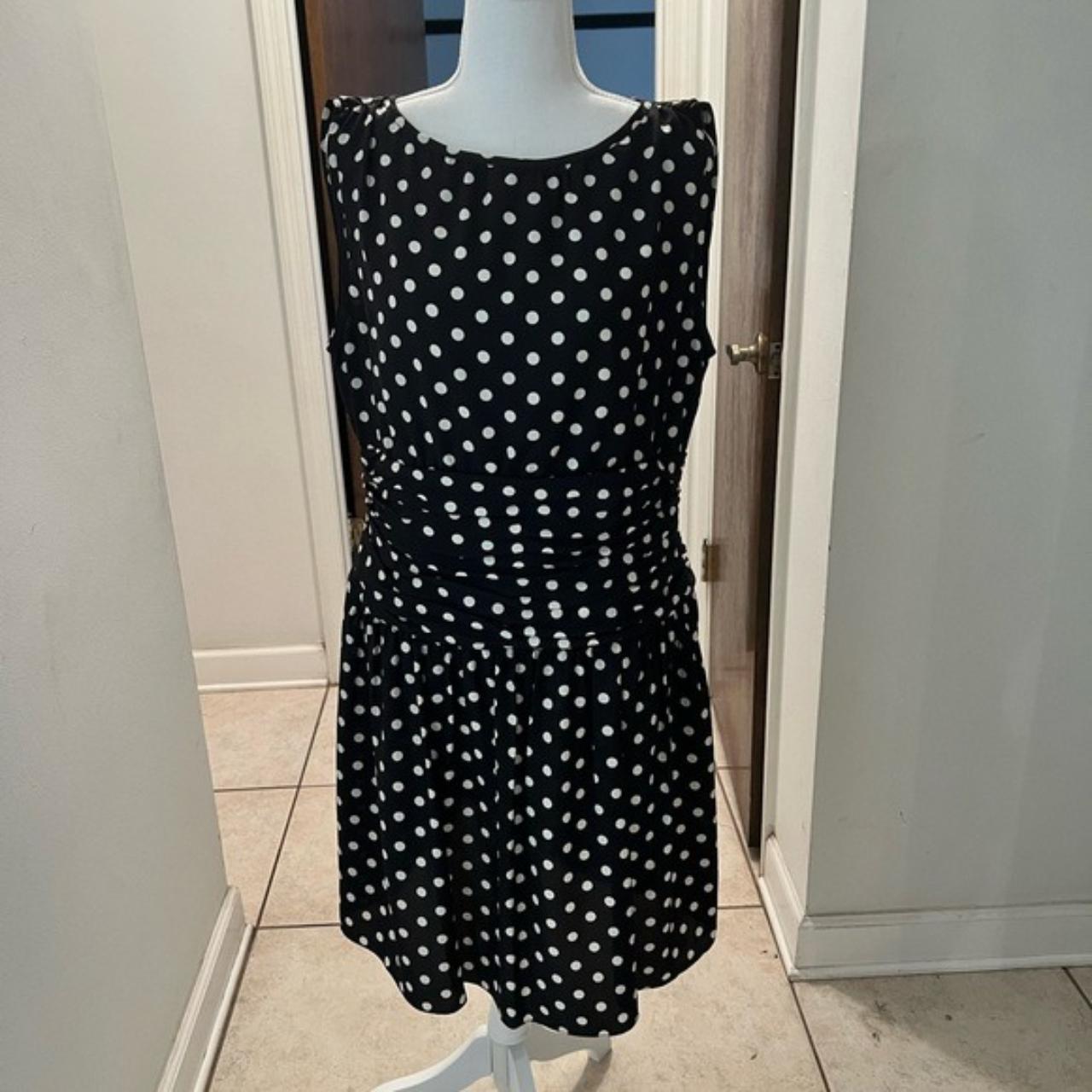 Like new Eliza J royal collection black white polka... - Depop