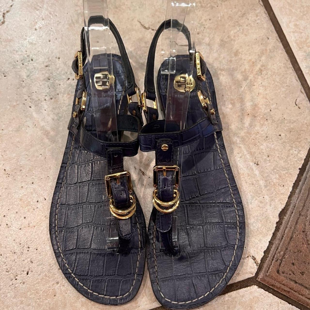 Tory Burch sale Embossed Leather Sandals