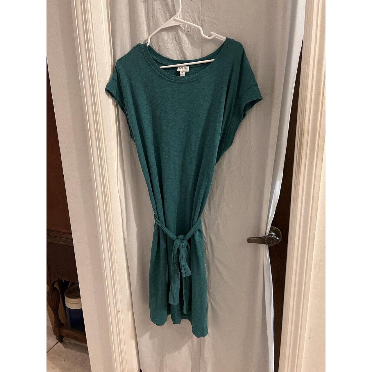 j crew factory Green Short Sleeve Tie Waisted T. Depop