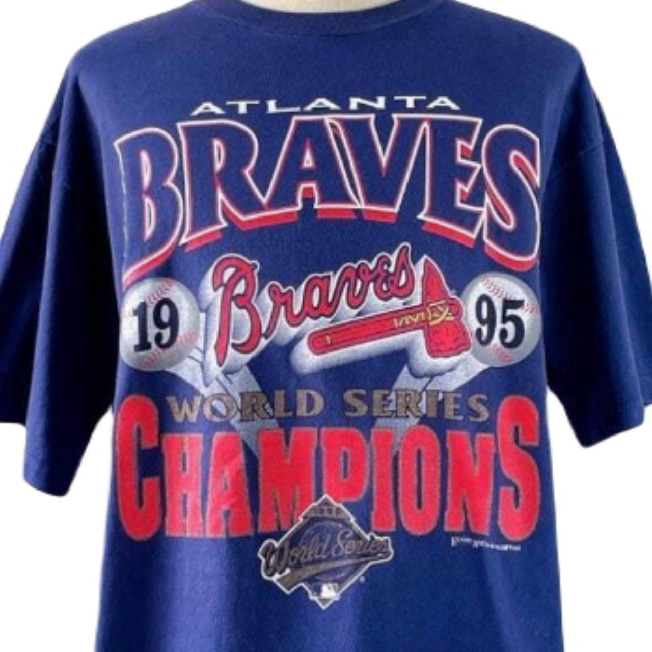 Vintage MLB Atlanta Braves World Series Tee Shirt - Depop