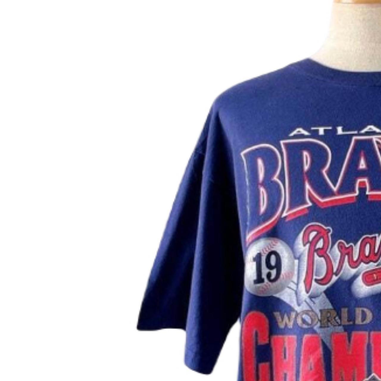 Vintage MLB Atlanta Braves World Series Tee Shirt - Depop