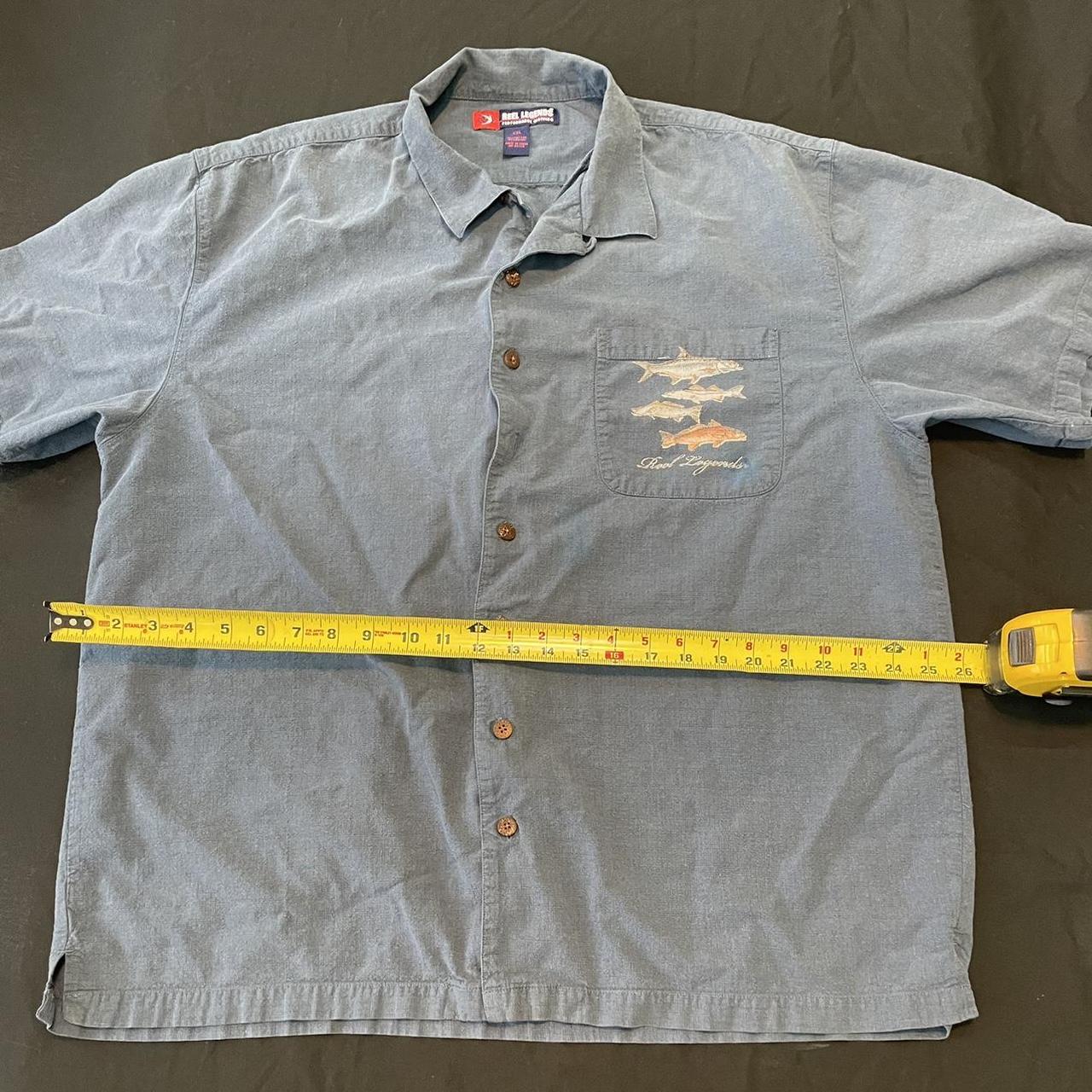 Reel Legends Saltwater Fishing Button Up Shirt Size: - Depop