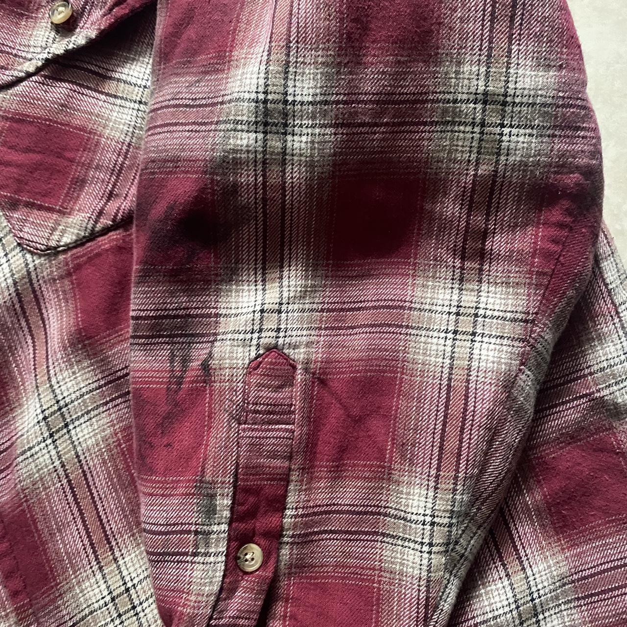 Red White Flannel (has a stain on the left... - Depop