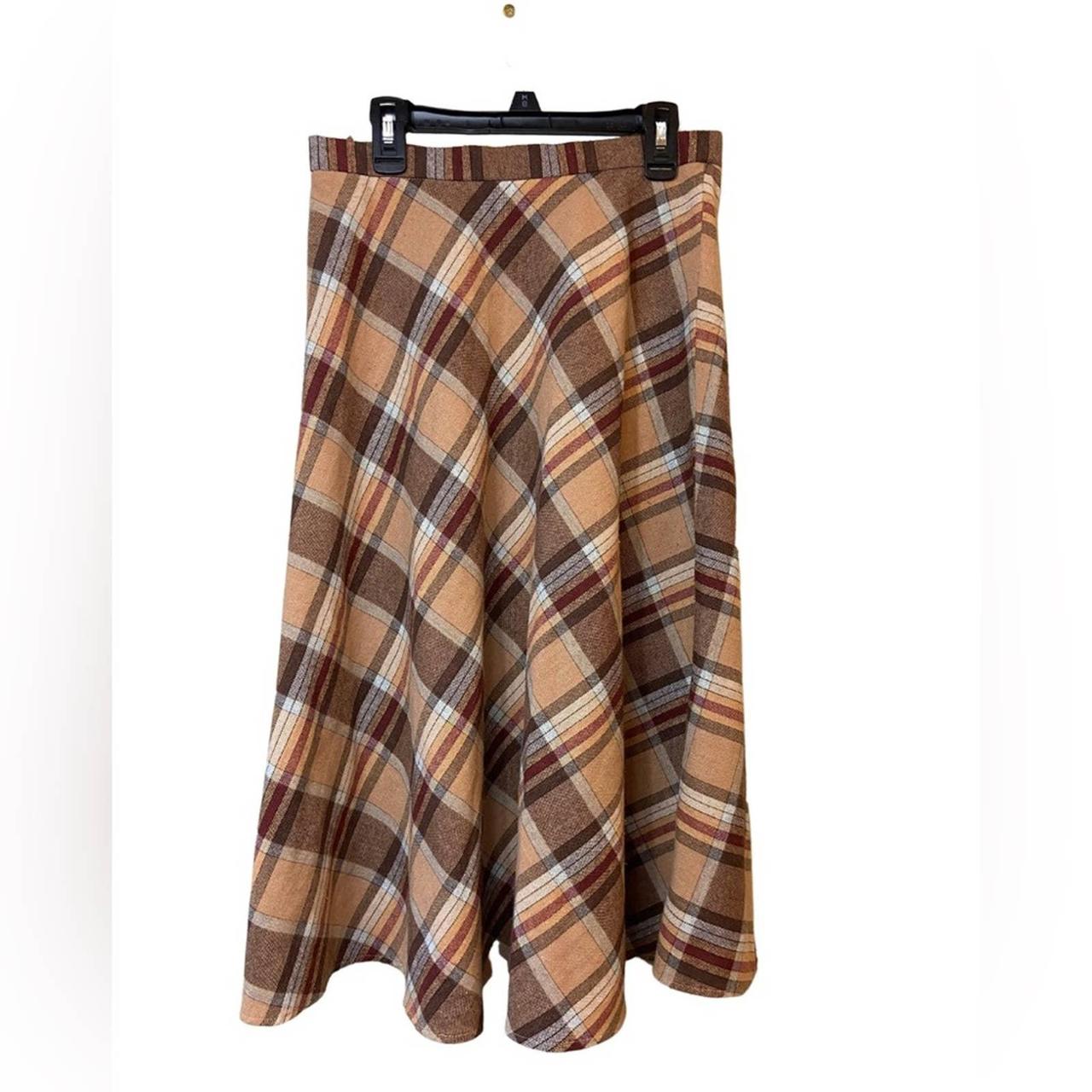 brown plaid skirt 60