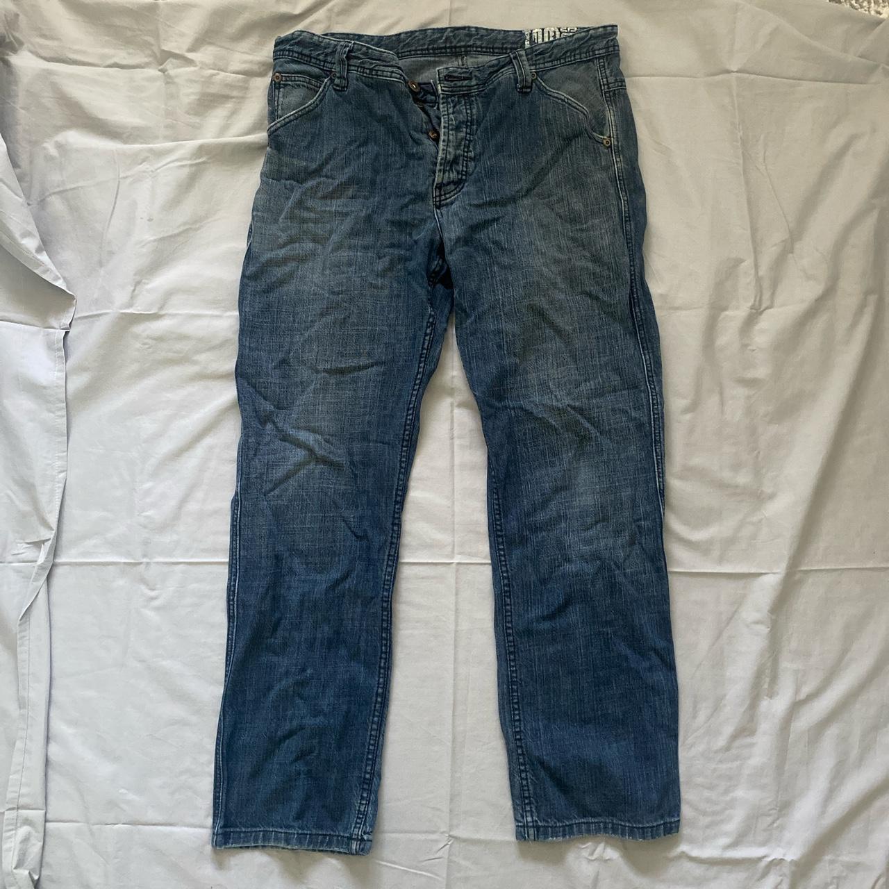 Tom Wolfe jeans baggy vintage dark wash jeans, size... - Depop