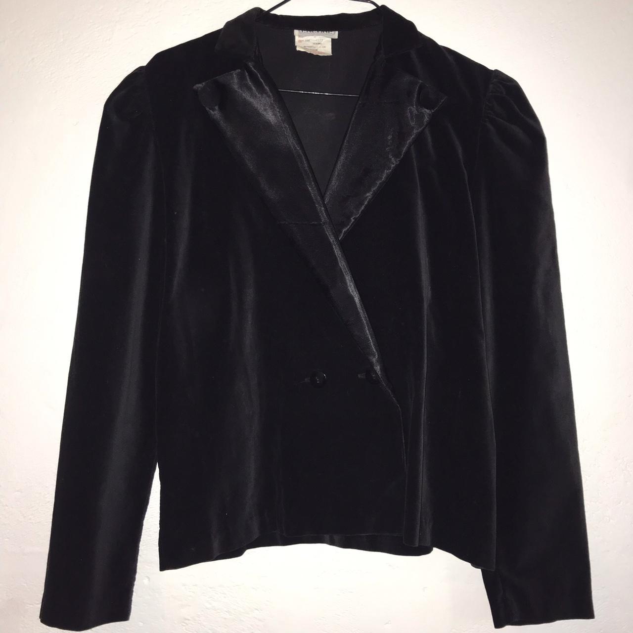 Velvet Blazer Jacket (1990s), Over-sized boxy fit,... - Depop