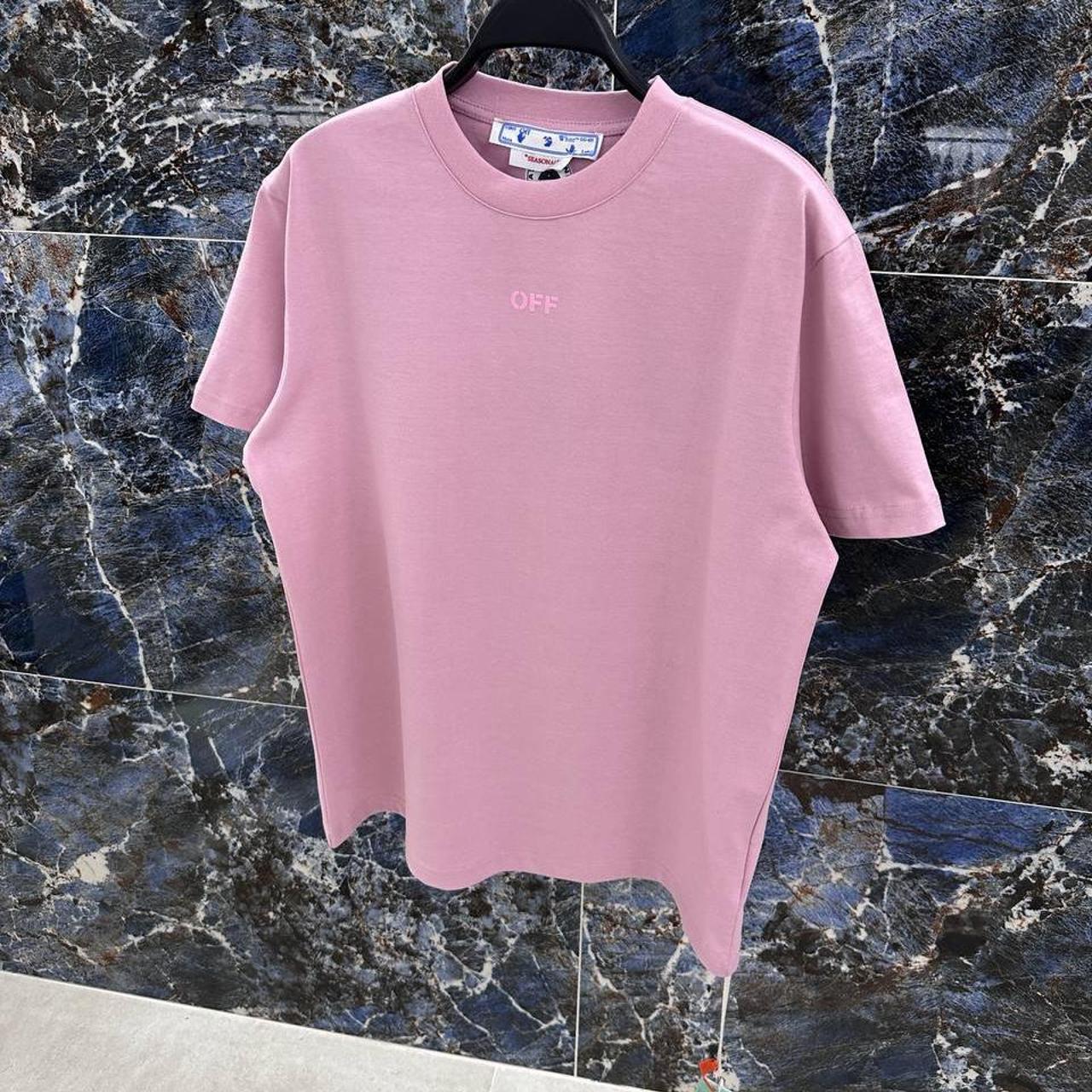 off-white-t-shirt-pink-depop